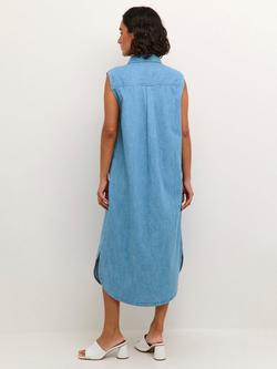 KAFFE Louise Midi Dress, Medium Blue Chambray - view 2, Medium Blue Chambray