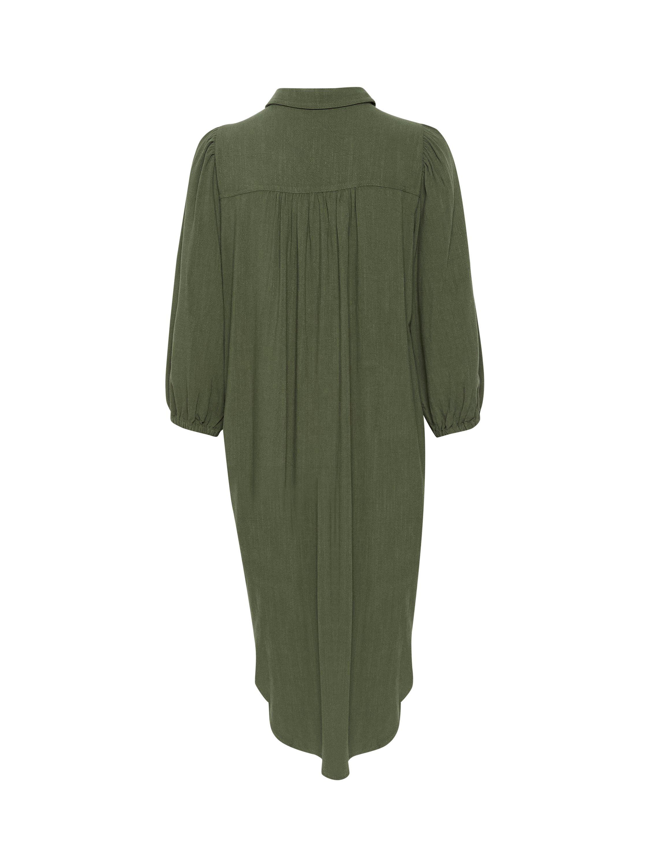 KAFFE Liny Linen Blend Shirt Dress, Forest Night, 10