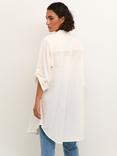 KAFFE Pauline Crinkle Cotton Shirt Dress, Chalk