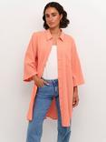 KAFFE Pauline Crinkle Cotton Shirt Dress, Melon