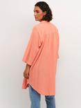 KAFFE Pauline Crinkle Cotton Shirt Dress, Melon