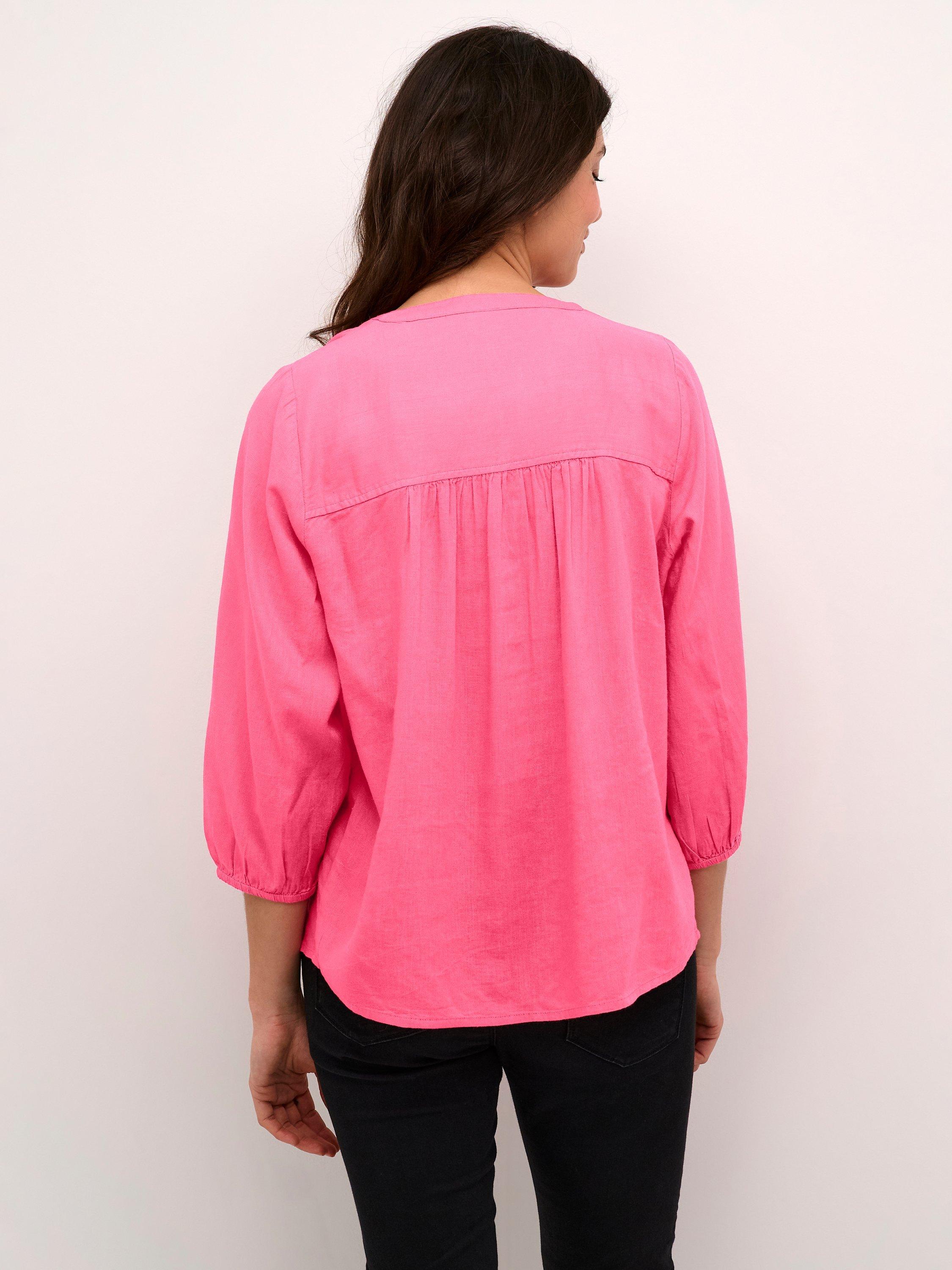 Product image 2 of 6, which shows KAFFE Milia Blouse, Hot Pink, 16