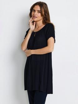 KAFFE Amber Short Sleeve Scoop Neck Tunic, Black Deep, Black Deep