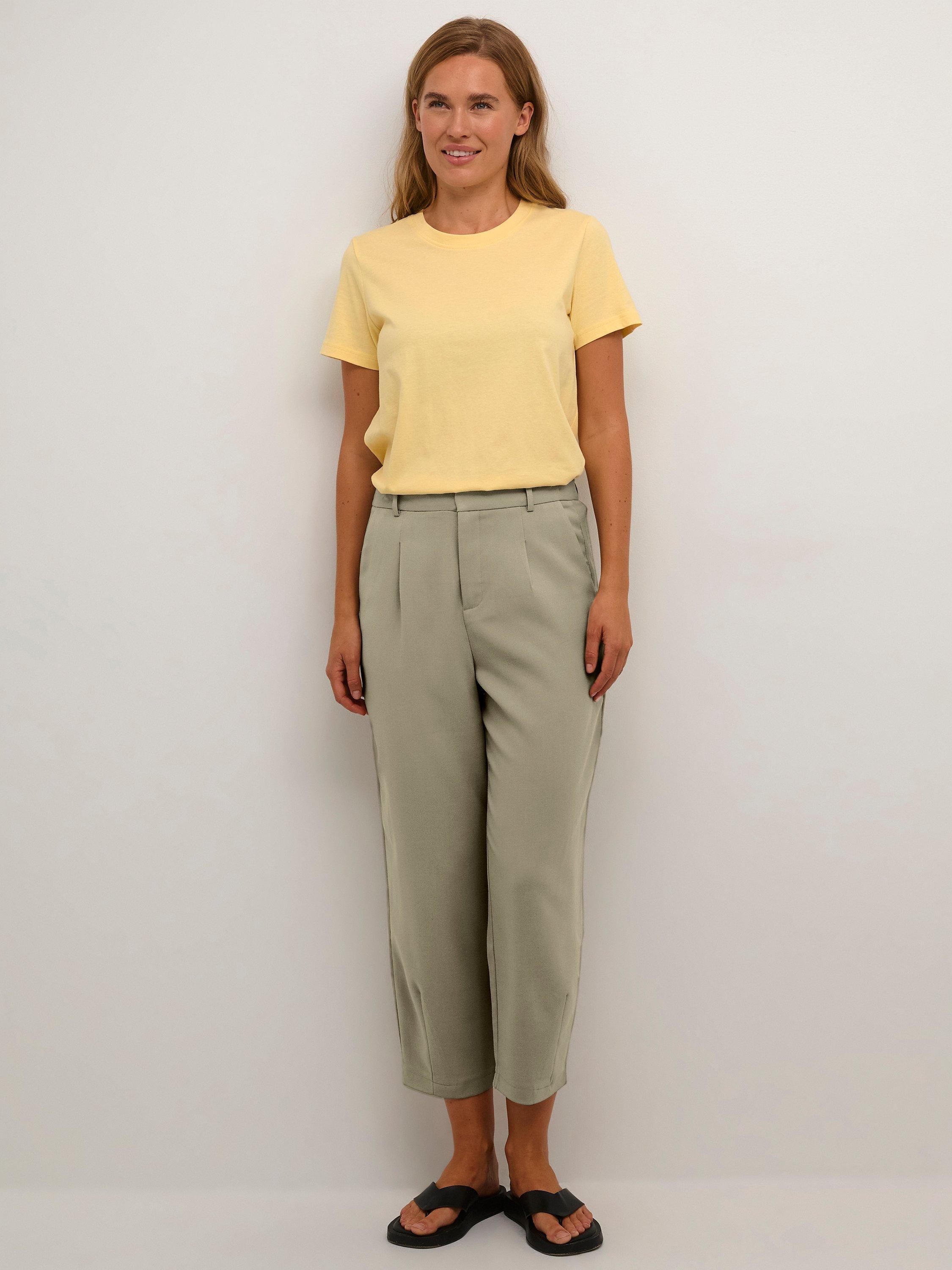 Product image 3 of 6, which shows KAFFE Merle Cropped Suit Trousers, Vetiver, 8