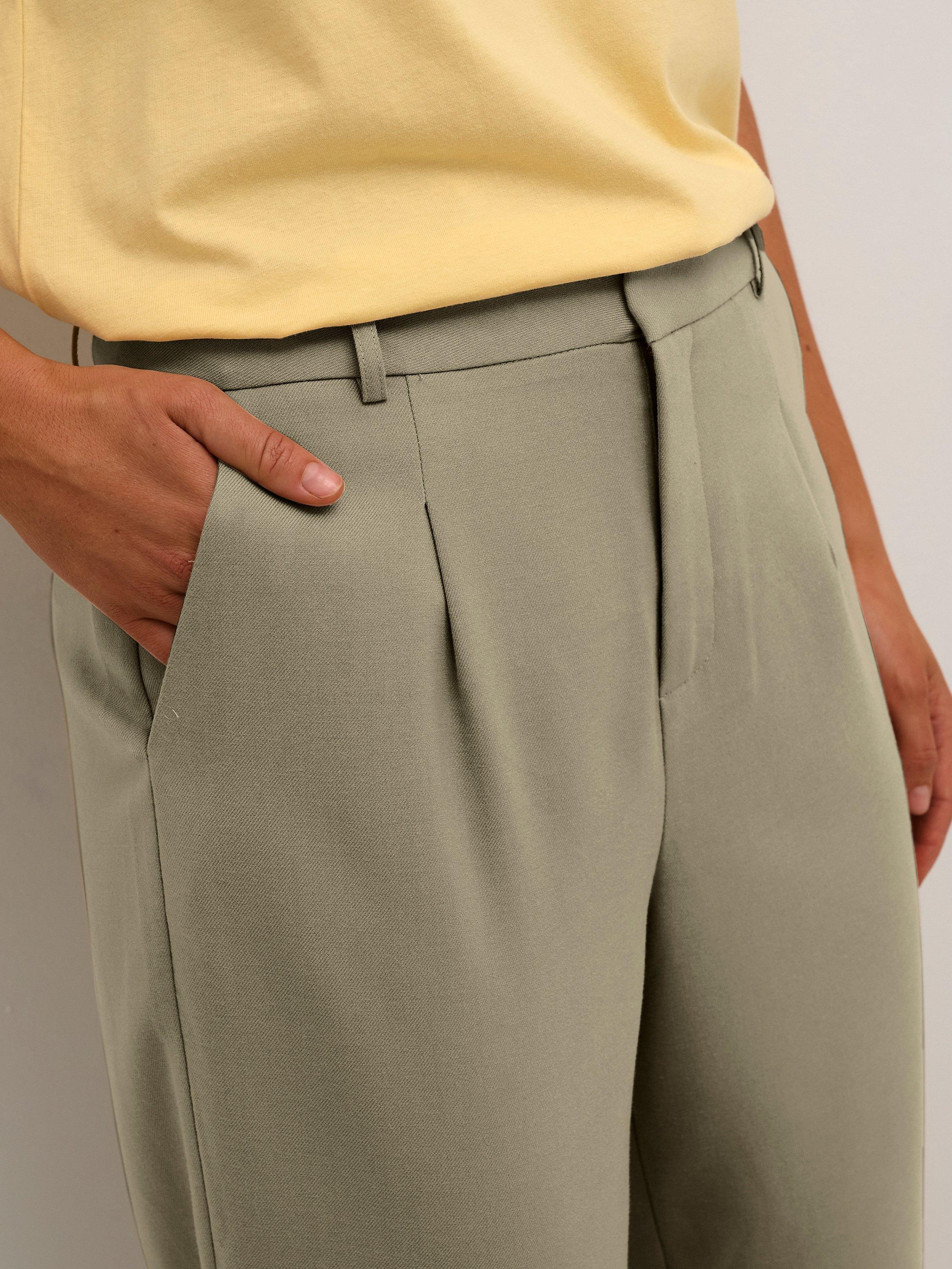 Product image 4 of 6, which shows KAFFE Merle Cropped Suit Trousers, Vetiver, 8