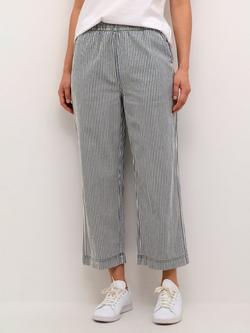 KAFFE Naya Stripe Trousers, Midnight/White, Midnight/White