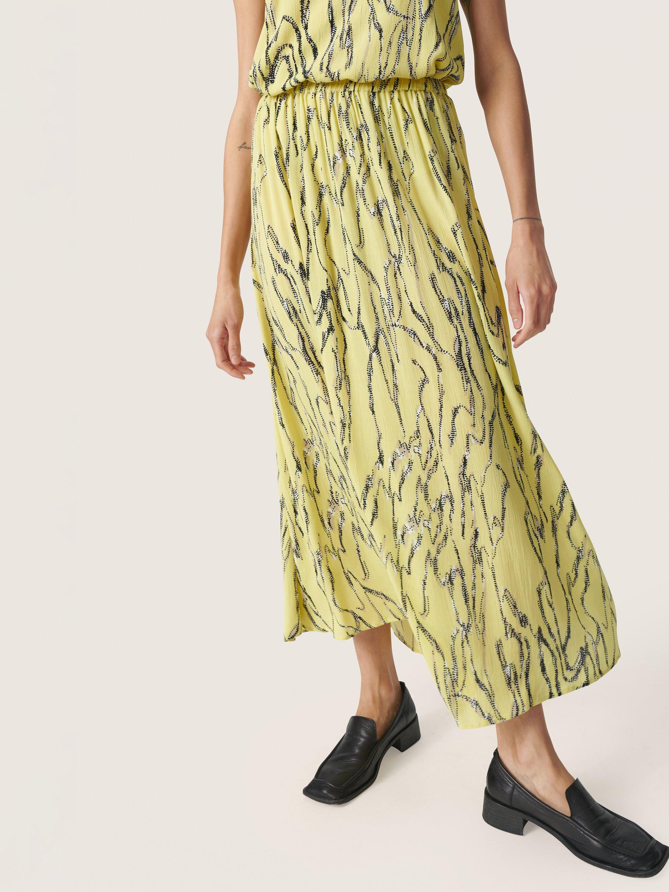 Soaked In Luxury Zaya Elastic Waist Maxi Skirt Endive Traces