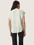 Soaked In Luxury Wynter Notch Neck Short Sleeve Blouse, Skyway Dizzy