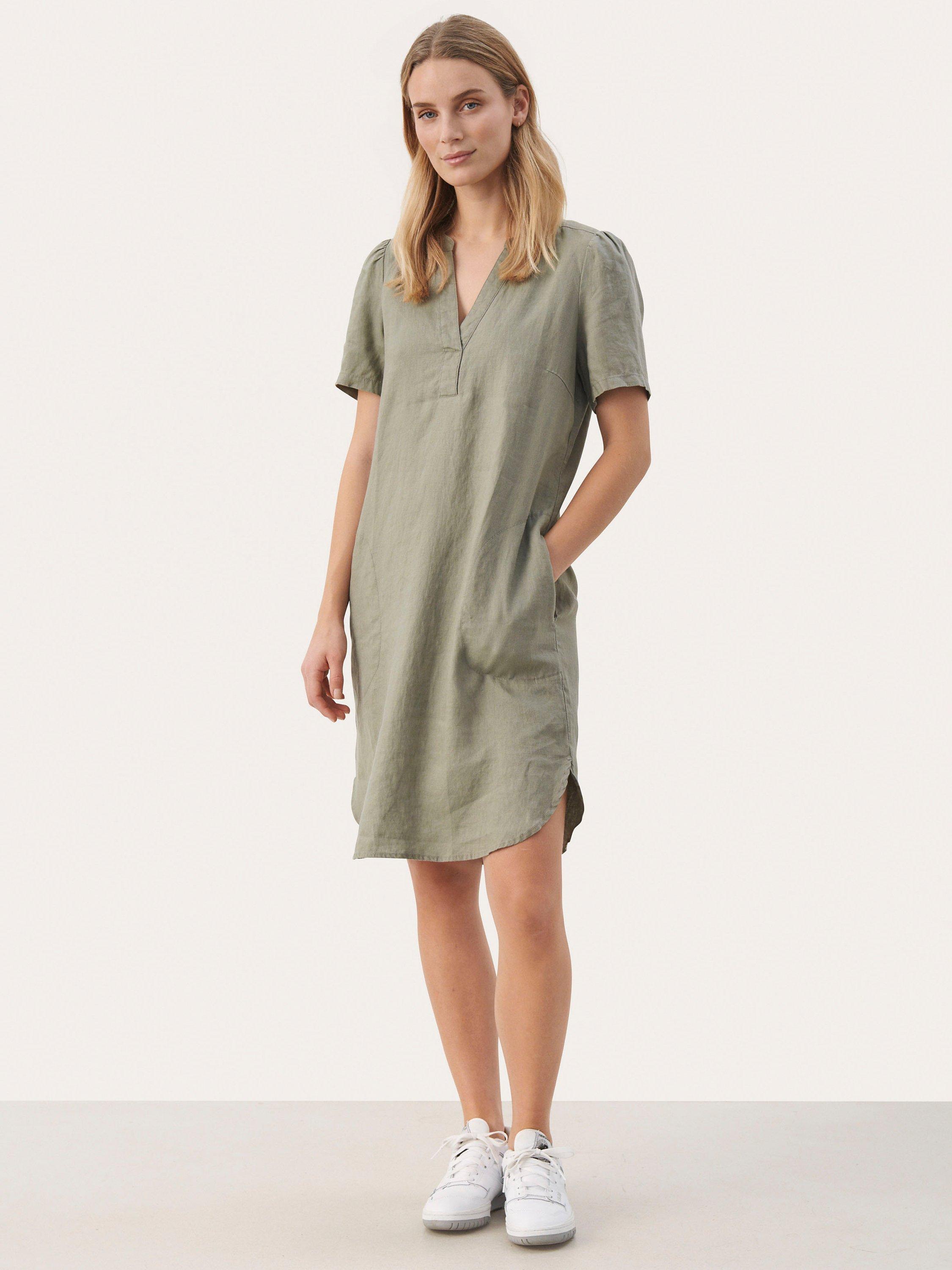 Part Two Aminase Linen Short Sleeve Pocket Dress