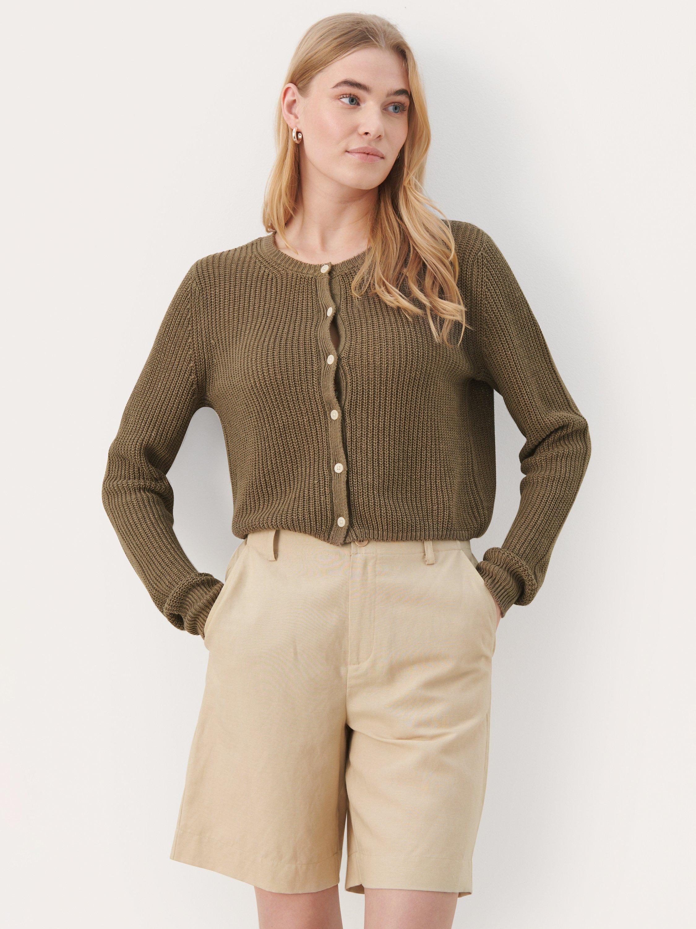 Part Two Gigia Cropped Round Neck Cardigan, Canteen