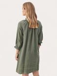 Part Two Aran Linen 3/4 Sleeves Mini Dress, Agave Green