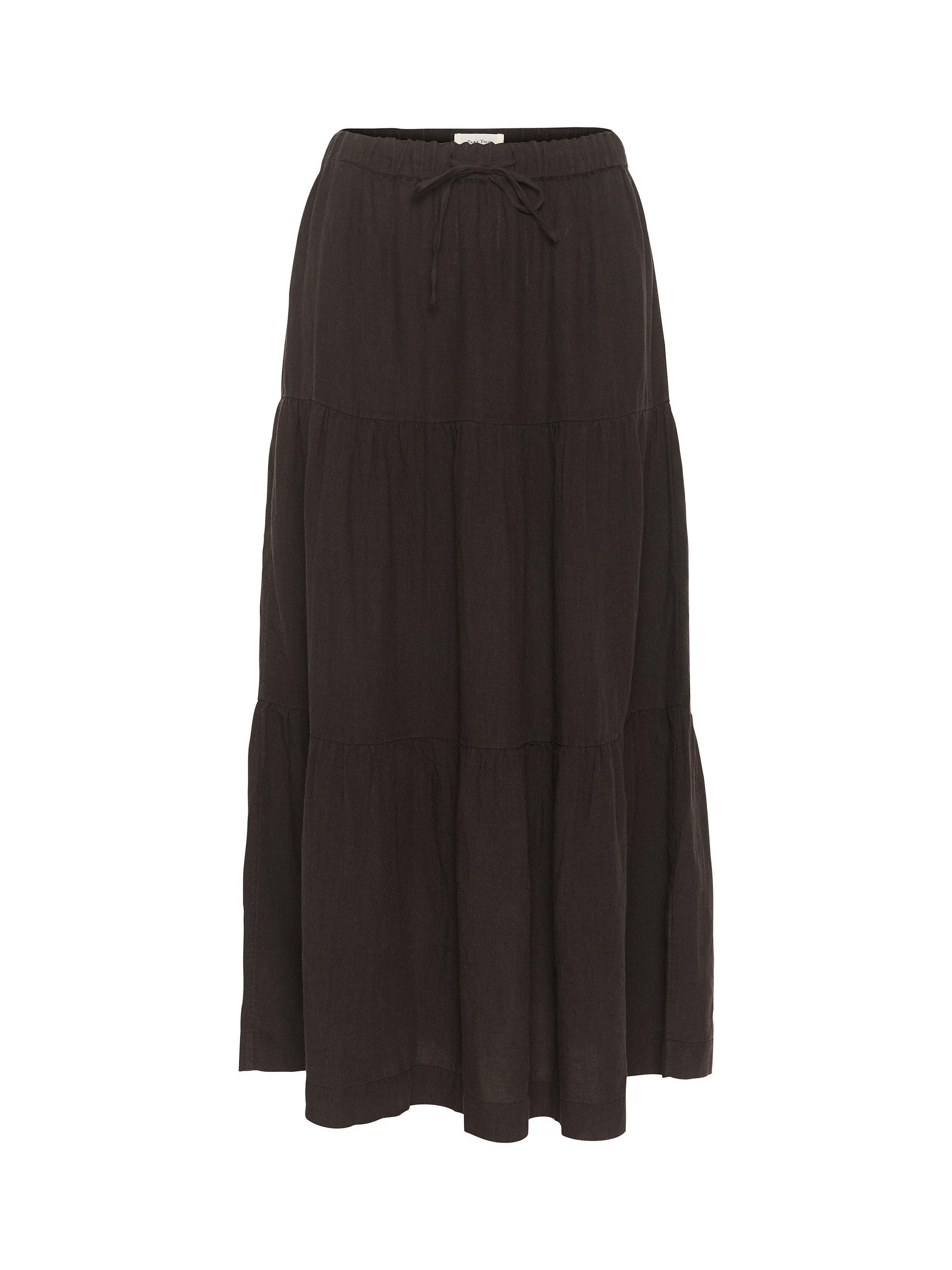 Part Two Getia Elastic Waist Gypsy Maxi Skirt Black