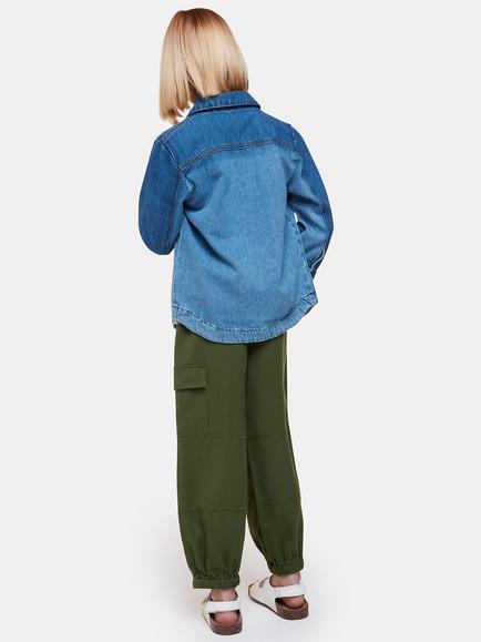Whistles Kids' Little Grace Cargo Trousers, Khaki - view 2, Khaki