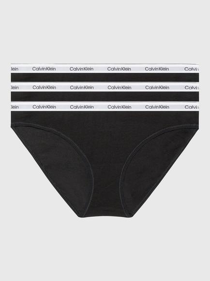 Calvin Klein Modern Logo Bikini Briefs, Pack of 3, Black