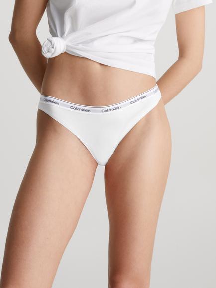 Calvin Klein Modern Logo Cotton Thong, White