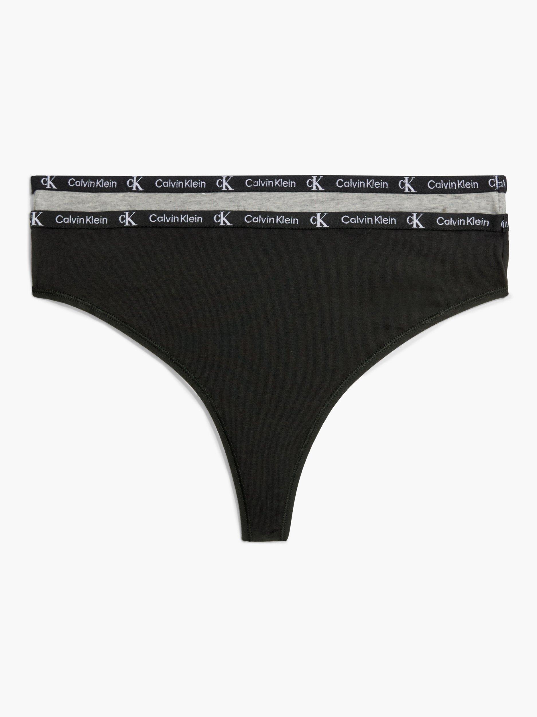 Calvin Klein Modern Logo Thong, Pack of 2, Black/Grey