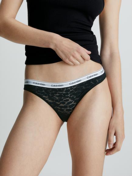 Calvin Klein Lace Bikini Knickers, Black, Black