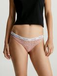 Calvin Klein Modern Logo Textured Cotton Bikini Briefs, Pink