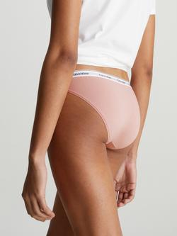 Calvin Klein Modern Logo Cotton Bikini Briefs - view 2, Pink