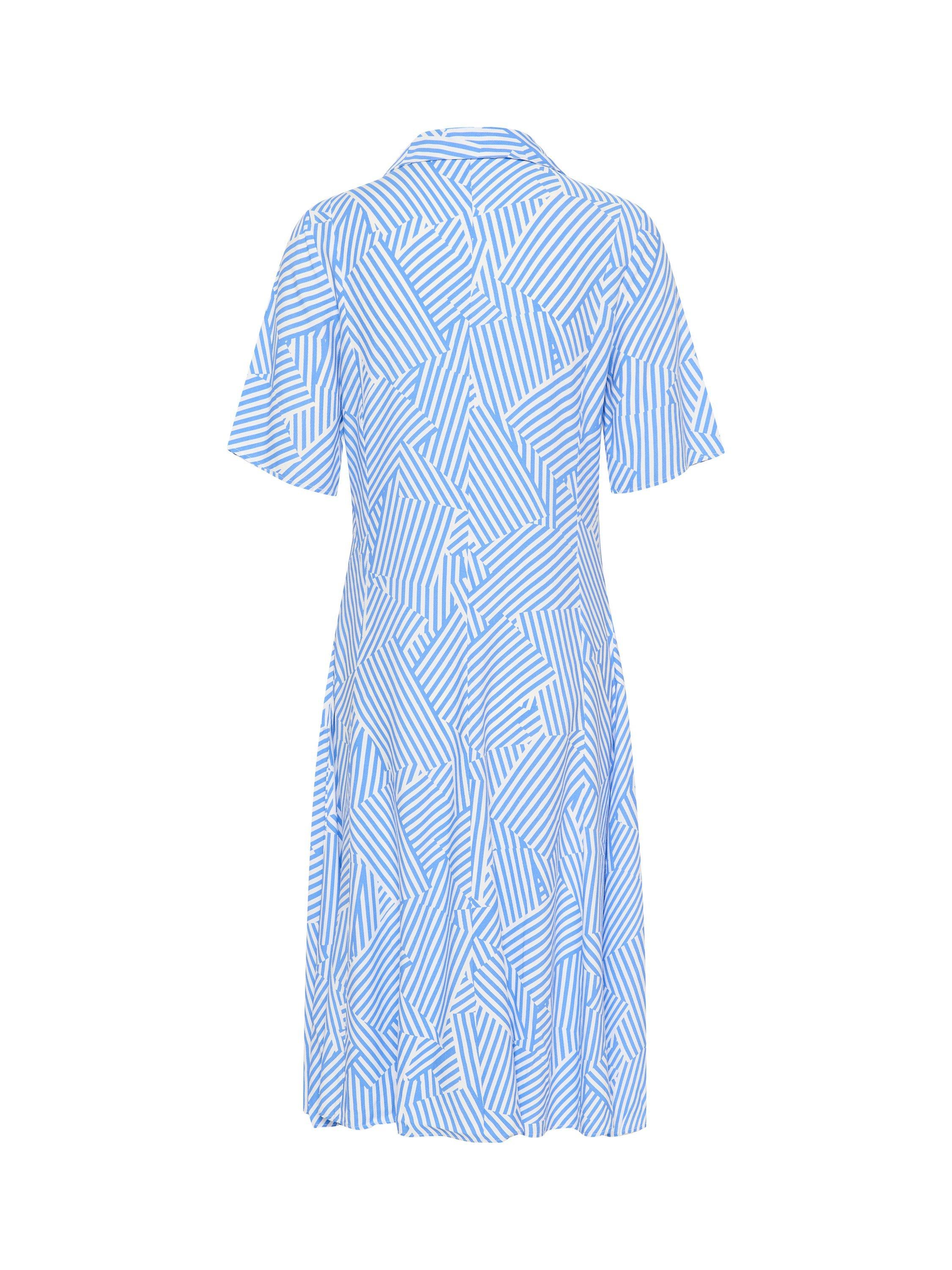 Product image 6 of 6, which shows Saint Tropez Elyse Abstract Print Midi Shirt Dress, Blue/White, XS