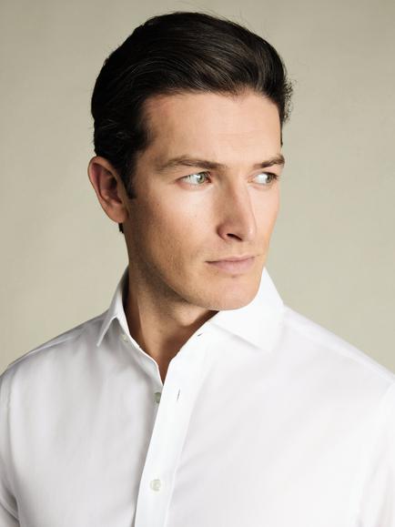 Charles Tyrwhitt Cotton Slim Fit Non-Iron Shirt - view 2, White
