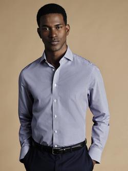 Charles Tyrwhitt Cotton Poplin Non-Iron Bengal Stripe Shirt, Blue, Blue