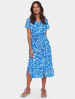 Saint Tropez Blanca Ecovero Short Sleeve Shirt Dress, Surf Blue Nature, Surf Blue Nature