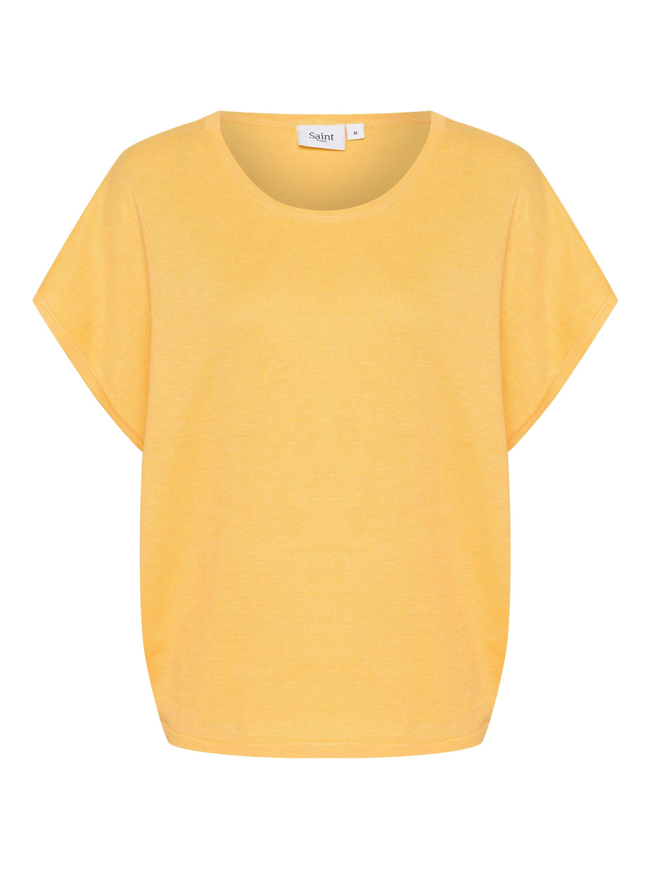 Product image 5 of 6, which shows Saint Tropez Mila Short Sleeve Round Neck Top, Yellow, M