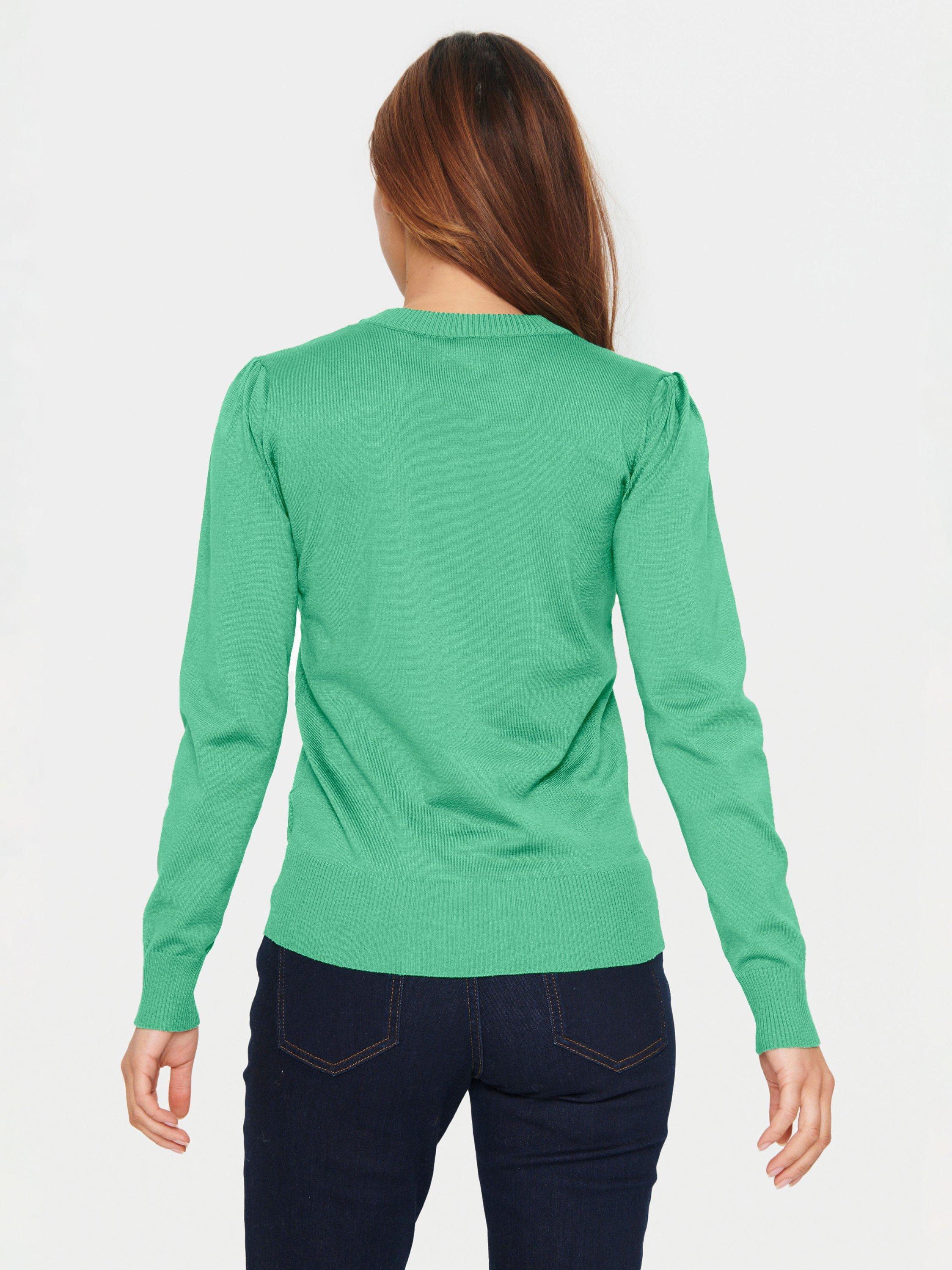 Saint Tropez Mila Long Sleeve Crew Neck Pullover Jumper, Gumdrop Green, XS