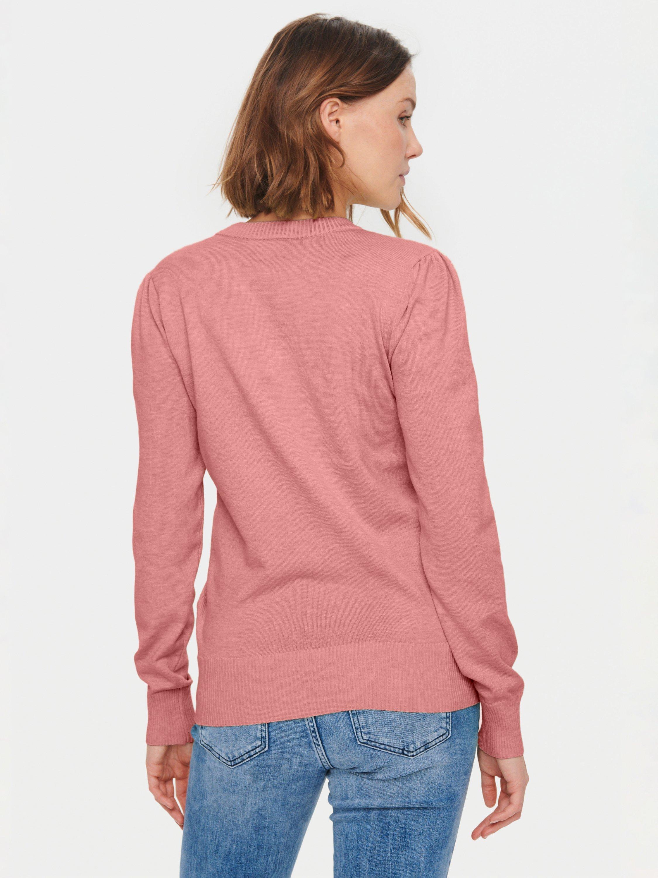 Product image 2 of 6, which shows Saint Tropez Mila Long Sleeve Crew Neck Pullover Jumper, Brandied Apricot, S