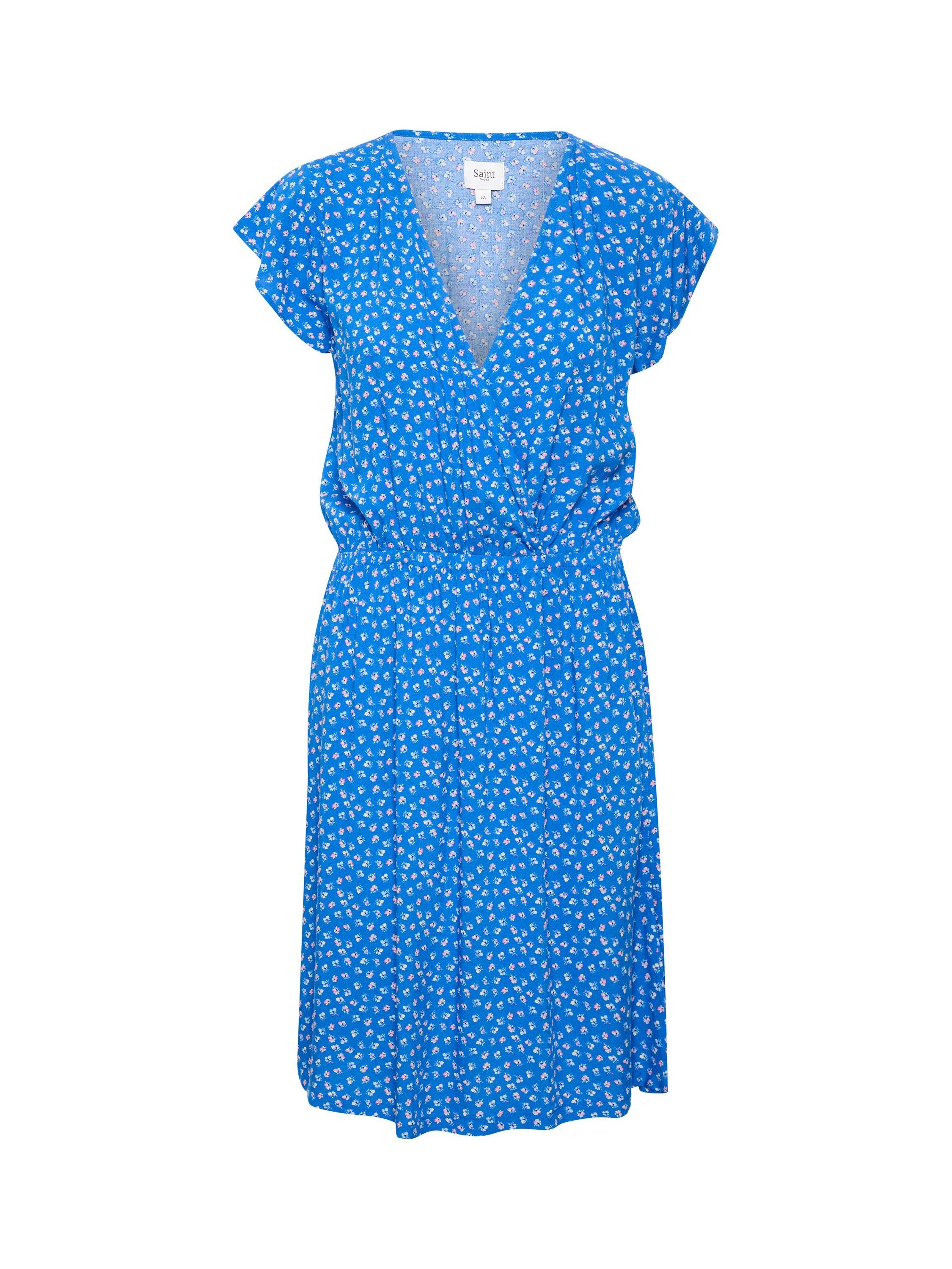 Product image 5 of 6, which shows Saint Tropez Edua Ditsy Floral Print Knee Length Dress, Blue/Multi, XS