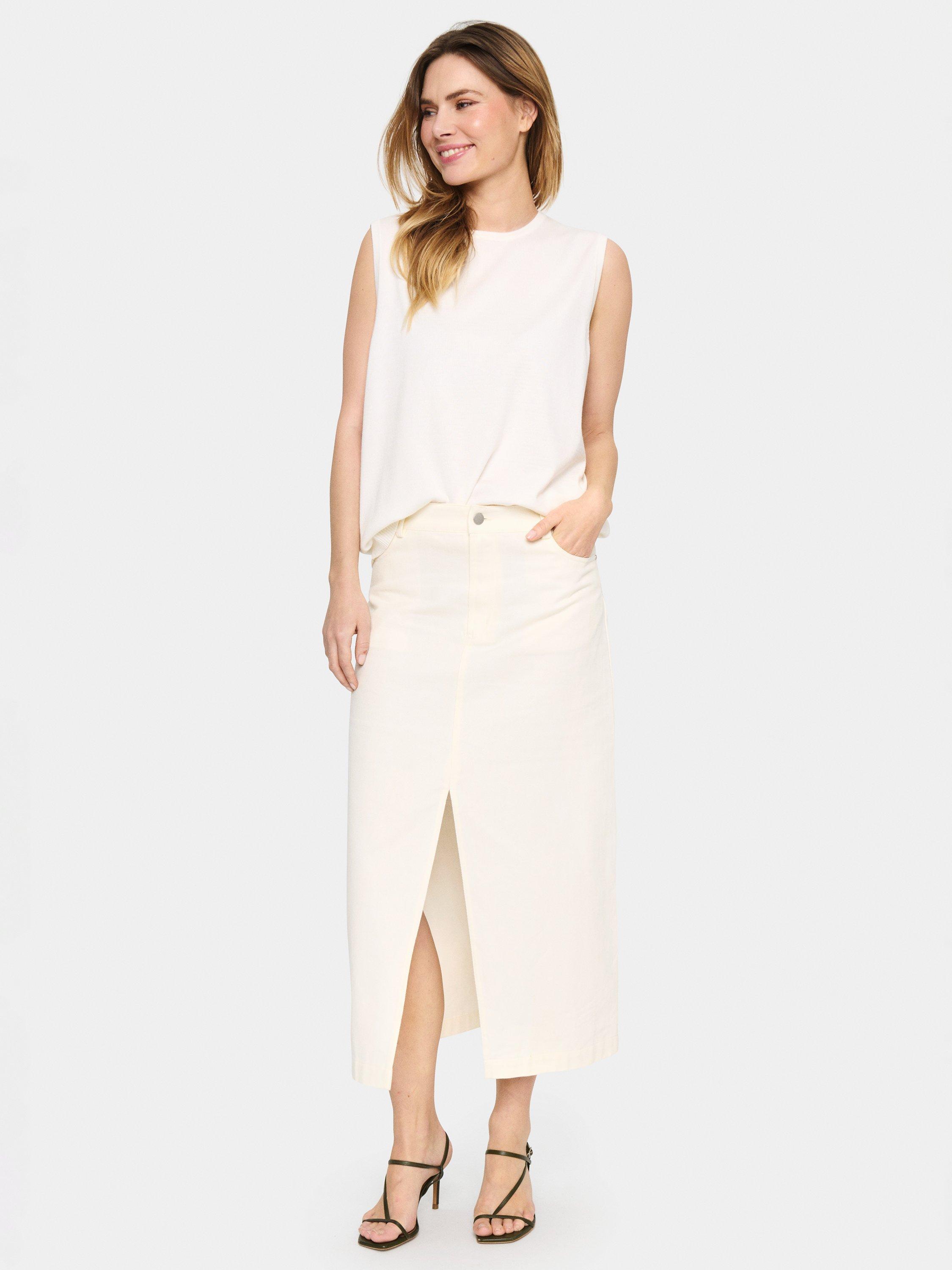 Product image 3 of 5, which shows Saint Tropez Diki Denim Skirt, Ice, S