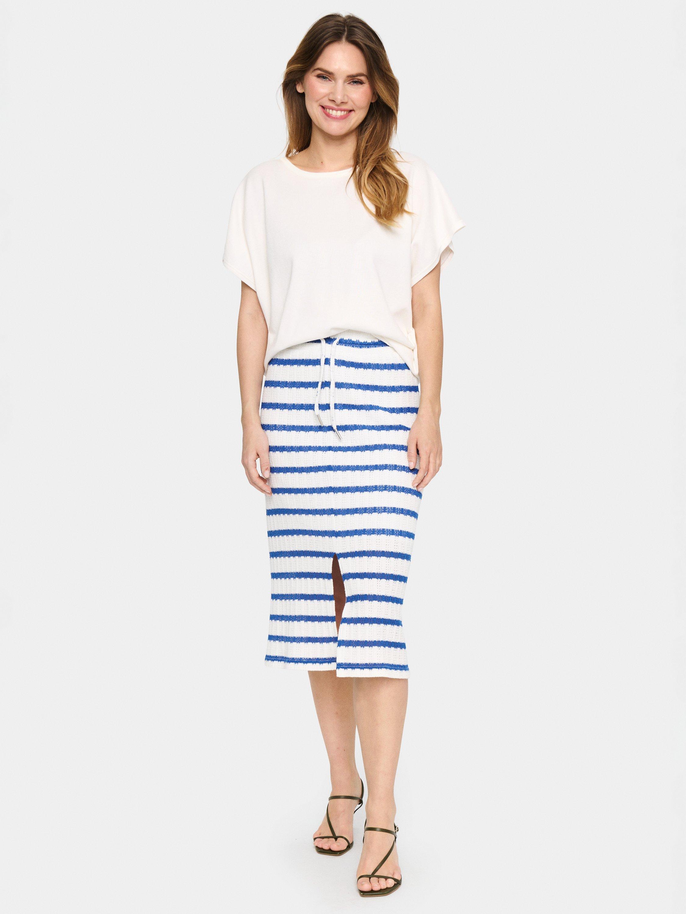 Product image 3 of 5, which shows Saint Tropez Mila Short Sleeve Round Neck Top, Ice, XS