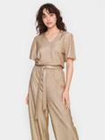 Saint Tropez Evy Metallic Wide Leg Jumpsuit, Gold