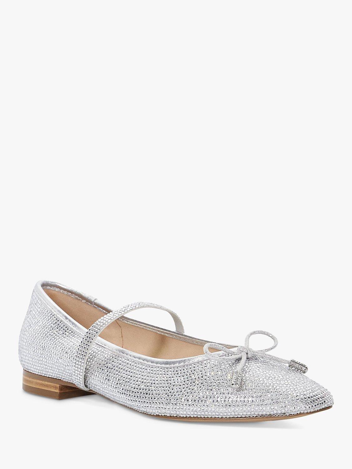 Product image 3 of 6, which shows Dune Holly Embellished Mary Jane Shoes, Silver, 3