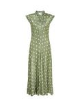 Ghost Cicely Polka Dot Satin Midi Dress