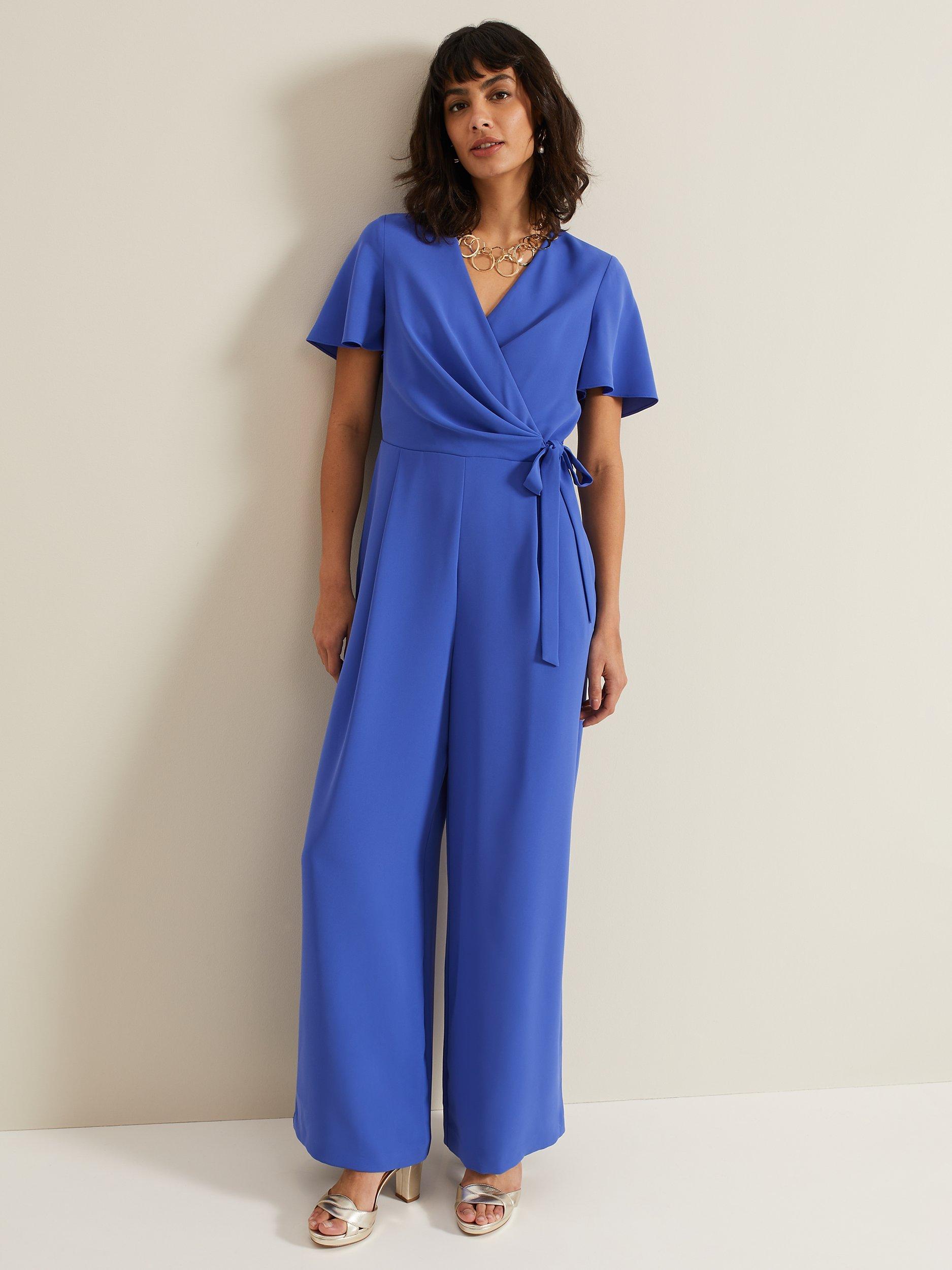 Phase Eight Julissa Wide Leg Jumpsuit, Blue, 10