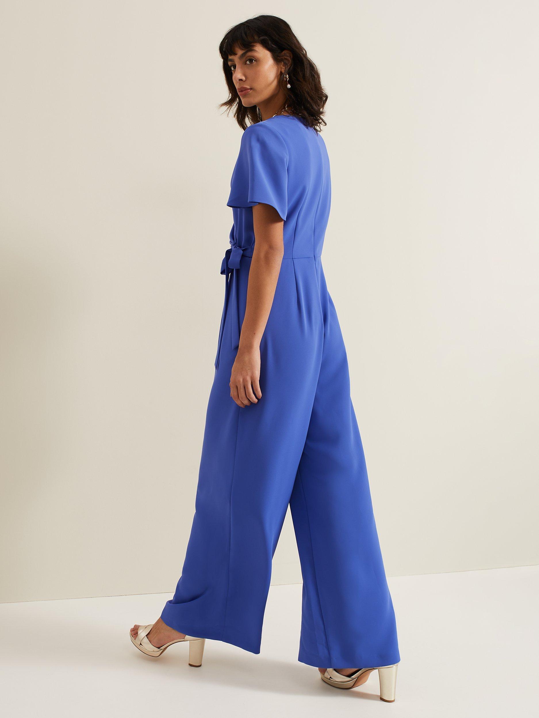 Phase Eight Julissa Wide Leg Jumpsuit, Blue, 10