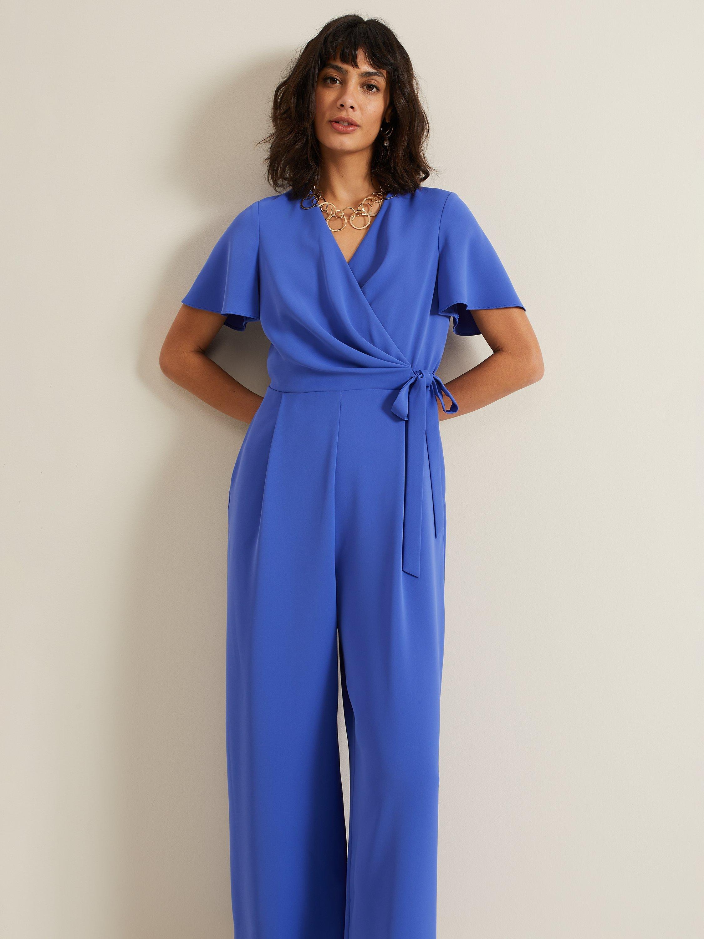 Phase Eight Julissa Wide Leg Jumpsuit, Blue, 10