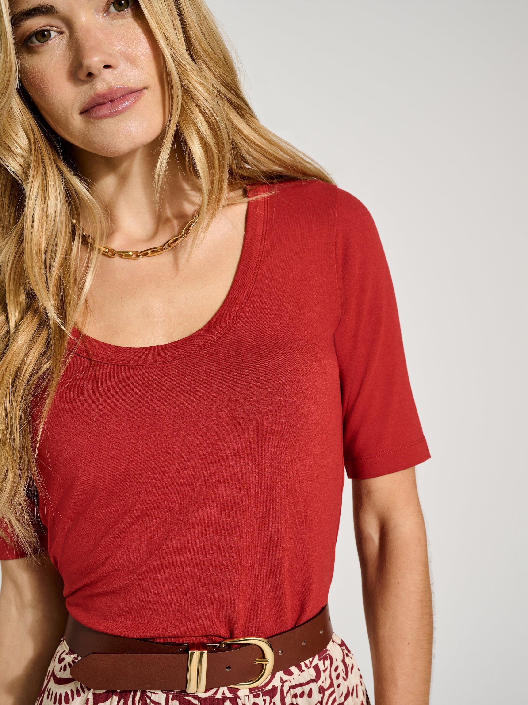 Baukjen Scoop Neck Top, Red