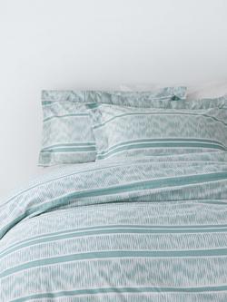 John Lewis X Collagerie Ikat Stripe Duvet Cover Set, Eau De Nil