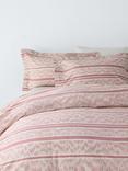 John Lewis X Collagerie Ikat Stripe Duvet Cover Set, Rosa