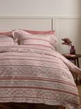 John Lewis X Collagerie Ikat Stripe Duvet Cover Set, Rosa