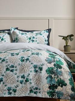 John Lewis X Collagerie Geranium Duvet Cover Set - view 2, Eau De Nil