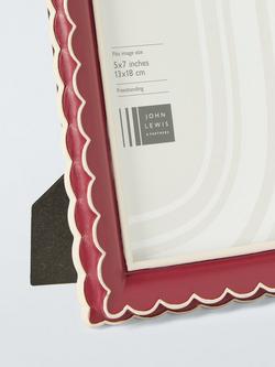 John Lewis Multi Scallop Hand Painted Photo Frame - view 2, Red