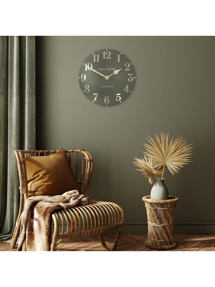 Thomas Kent Arabic Numeral Wall Clock - view 2, Lichen Green
