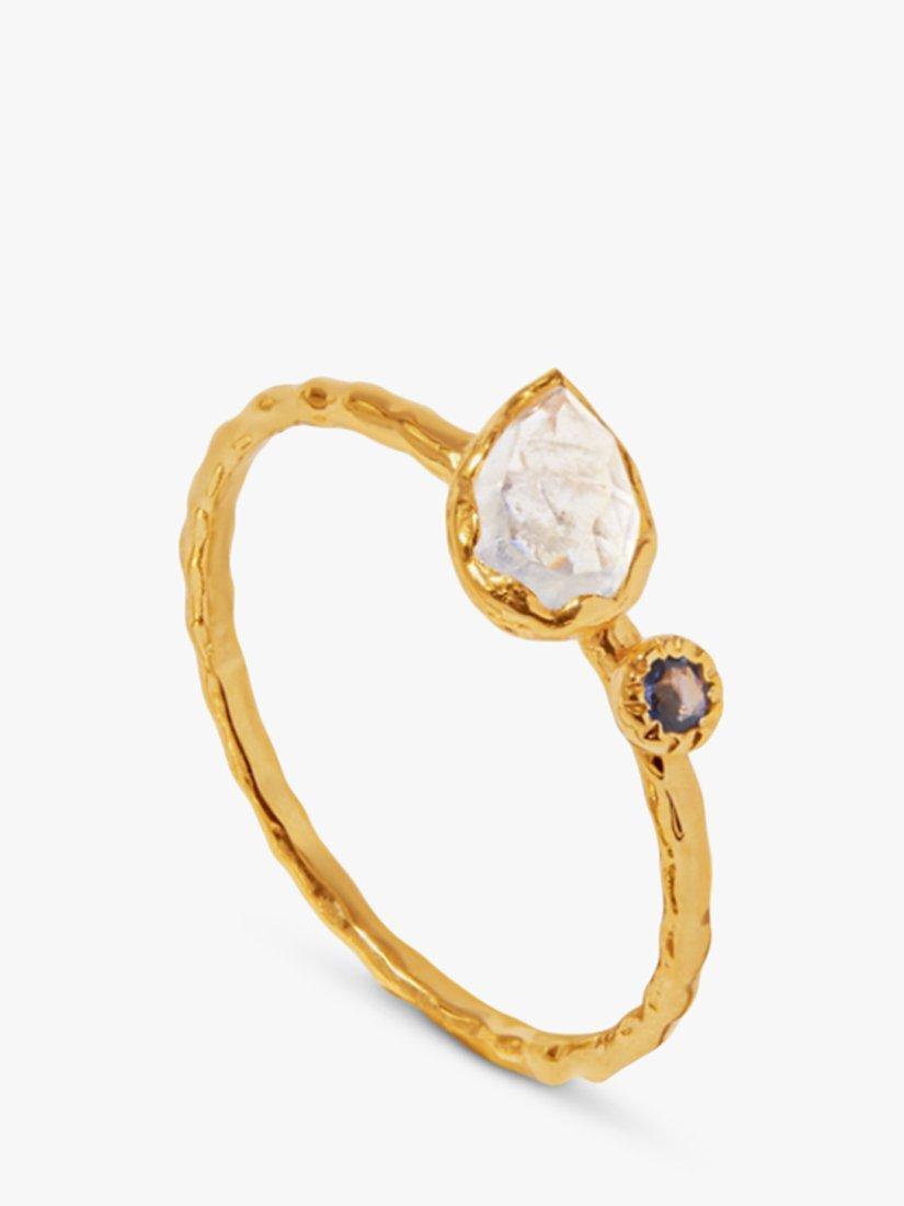 Orelia Luxe Molten Moonstone Cocktail Ring, Gold, Small/Medium