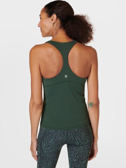 Sweaty Betty Super Soft Sleek Racerback Bra Tank - view 2, Trek Green