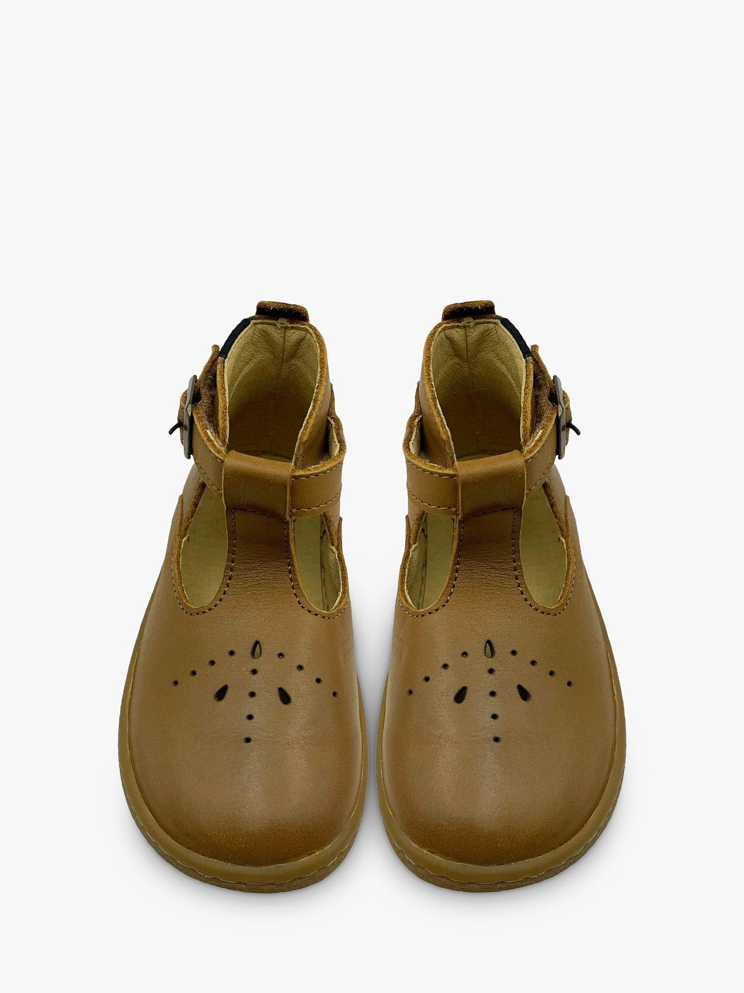 Product image 3 of 3, which shows Young Soles Kids' Leather Lark T-Bar Boots, Tan, 5.5 Jnr