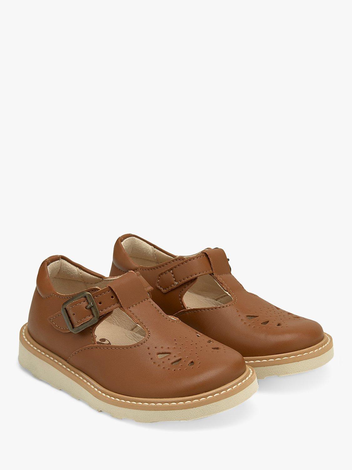 Product image 2 of 3, which shows Young Soles Kids' Rosie Vegan T-Bar Shoes, Chestnut Brown, 4 Jnr